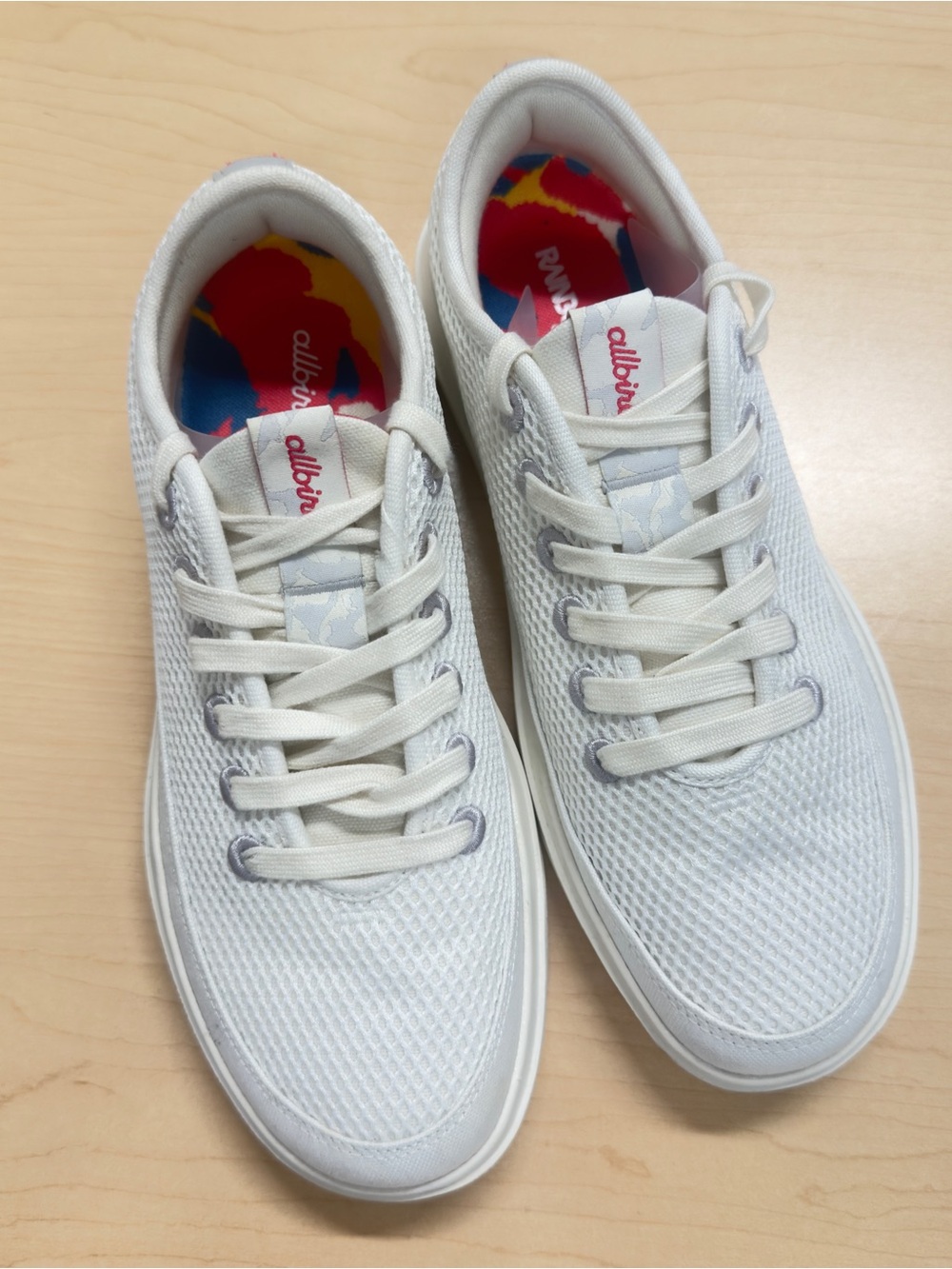 Allbirds Tree Piper Rainbow River Women’s White Sneakers Low Top Size 9
